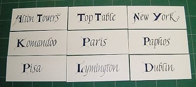 Themed Table Name Cards