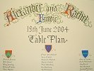 Heraldic Shields Theme Table Plan - detail - June 2004.