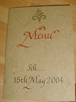 Italicised Menu Cover, 2004