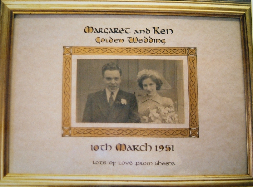 Marriage Golden Wedding Plaque Celtic border Created 2001 Size A1